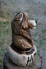 Load image into Gallery viewer, 16" Honey Pot Bear Chainsaw Carved Wood Sculpture | California Cedar Art | One-Of-A-Kind Original | Artist & Carver Jess Alice