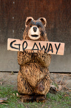 Load image into Gallery viewer, 25 inch "Welcome" Sign Bear | Chainsaw Carved Wood Sculpture | Standing Sign Bear Carving