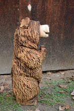 Load image into Gallery viewer, 25 inch "Welcome" Sign Bear | Chainsaw Carved Wood Sculpture | Standing Sign Bear Carving