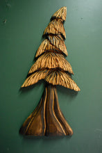 Load image into Gallery viewer, Thick 28 inch Wall-Hanging Chainsaw Carved Tree | California Cedar Wall Sculpture