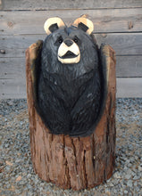Load image into Gallery viewer, 28" Chainsaw Carved Stump Bear with Peek-A-Boo Butt