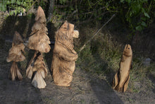 Load image into Gallery viewer, Versatile 3ft Chainsaw Carved Bear | Fishing, Roasting Marshmallows and Holding Flag Option