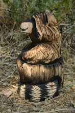 Load image into Gallery viewer, Chainsaw Carved 20" Raccoon in Stump Wood Sculpture | Raw California Cedar | One-Of-A-Kind Original Artwork | Artist & Carver Jess Alice