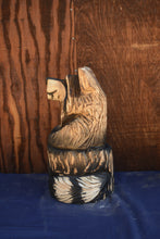 Load image into Gallery viewer, Chainsaw Carved 20" Raccoon Wood Sculpture | One-Of-A-Kind Original Artwork by Chainsaw Carver and Artist Jess Alice