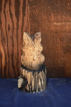Load image into Gallery viewer, Chainsaw Carved 20" Raccoon Wood Sculpture | One-Of-A-Kind Original Artwork by Chainsaw Carver and Artist Jess Alice
