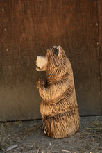 Load image into Gallery viewer, Chainsaw Carved 22" Bear Sculpture with "Don't Enter" Sign | Original Handcrafted Artwork by Artist Jess Alice"