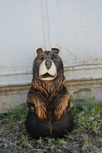 Load image into Gallery viewer, 16-Inch Chainsaw Carved Bear in Cauldron – Whimsical Halloween Wood Sculpture