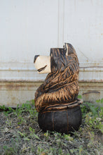 Load image into Gallery viewer, 16-Inch Chainsaw Carved Bear in Cauldron – Whimsical Halloween Wood Sculpture