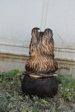 Load image into Gallery viewer, 16-Inch Chainsaw Carved Bear in Cauldron – Whimsical Halloween Wood Sculpture