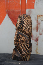 Load image into Gallery viewer, 11 Inch Barn Owl on Base Chainsaw-Carving | Rustic Wood Home Decor