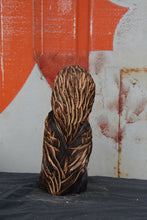 Load image into Gallery viewer, 11 Inch Barn Owl on Base Chainsaw-Carving | Rustic Wood Home Decor