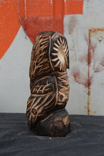 Load image into Gallery viewer, 11 Inch Barn Owl on Base Chainsaw-Carving | Rustic Wood Home Decor