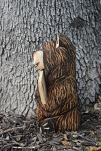 Load image into Gallery viewer, 18-Inch Chainsaw Carved Bear with Interchangeable 'Mad House' Sign – Customizable Seasonal Wood Sculpture by Jess Alice