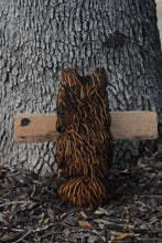 Load image into Gallery viewer, 18-Inch Chainsaw Carved Bear with Interchangeable 'Mad House' Sign – Customizable Seasonal Wood Sculpture by Jess Alice