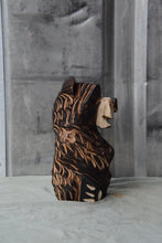 Load image into Gallery viewer, 10-Inch Customizable Chainsaw Carved Bear with Interchangeable Accessories – Rustic Cedar Wood Sculpture for Shelves, Tabletops, and Nooks
