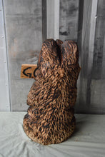 Load image into Gallery viewer, 23-Inch Chainsaw Carved Bear with Interchangeable Welcome Sign – Rustic Cedar Wood Sculpture by Jess Alice
