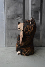 Load image into Gallery viewer, 15-Inch Chainsaw Carved Bear with Interchangeable 'Wrong House' Sign