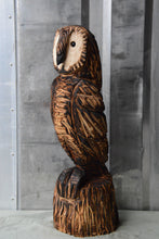 Load image into Gallery viewer, 24-Inch Chainsaw Carved Owl Sculpture on Base