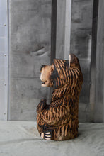 Load image into Gallery viewer, 15-Inch Chainsaw Carved Bear with Interchangeable 'Welcome' Sign