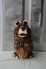 Load image into Gallery viewer, 15-Inch Chainsaw Carved Bear with Interchangeable 'Welcome' Sign