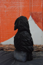Load image into Gallery viewer, 12-Inch Resting Raven Sculpture – Handcrafted Chainsaw Art for Spooky & Rustic Home Décor (Copy)
