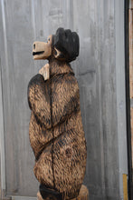 Load image into Gallery viewer, 3.5ft Chainsaw Carved Moose with 'Howdy' Sign – Handcrafted Cedar Yard Art for Rustic Home and Garden Decor