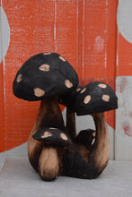 Load image into Gallery viewer, 15-Inch Chainsaw Carved Mushroom Clump Sculpture | Single Log Cedar Wood Art by Jess Alice