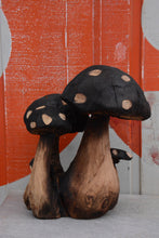Load image into Gallery viewer, 15-Inch Chainsaw Carved Mushroom Clump Sculpture | Single Log Cedar Wood Art by Jess Alice