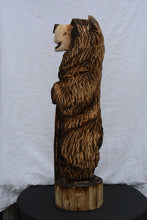 Load image into Gallery viewer, 34-Inch Cedar Bear on Stump with Welcome Post