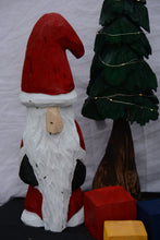 Load image into Gallery viewer, 18-Inch Chainsaw Carved Santa Sculpture – Hand-Painted Christmas Decor from Upcycled Cedar