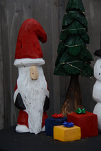 Load image into Gallery viewer, 18-Inch Chainsaw Carved Santa Sculpture – Hand-Painted Christmas Decor from Upcycled Cedar