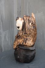 Load image into Gallery viewer, 14-Inch Chainsaw Carved Bear in Cauldron – Whimsical Halloween Wood Sculpture
