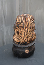 Load image into Gallery viewer, 14-Inch Chainsaw Carved Bear in Cauldron – Whimsical Halloween Wood Sculpture