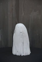 Load image into Gallery viewer, 7-Inch Handcrafted Ghost Carving – Whimsical Halloween Decor from Upcycled Cedar