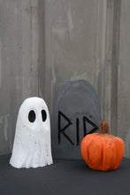 Load image into Gallery viewer, 7-Inch Handcrafted Ghost Carving – Whimsical Halloween Decor from Upcycled Cedar