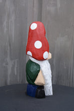 Load image into Gallery viewer, 15-Inch Hand-Painted Cedar Garden Gnome – Chainsaw Carved Sculpture for Indoor & Outdoor Decor
