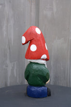 Load image into Gallery viewer, 15-Inch Hand-Painted Cedar Garden Gnome – Chainsaw Carved Sculpture for Indoor & Outdoor Decor