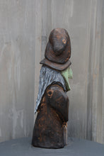Load image into Gallery viewer, 21-Inch Handcrafted Witch Sculpture – Chainsaw Carved Cedar Halloween Decor by Jess Alice