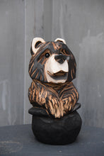 Load image into Gallery viewer, 11-Inch Chainsaw Carved Bear in Cauldron – Halloween Wood Sculpture