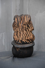 Load image into Gallery viewer, 11-Inch Chainsaw Carved Bear in Cauldron – Halloween Wood Sculpture