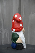 Load image into Gallery viewer, 12-Inch Hand-Painted Cedar Garden Gnome – Chainsaw Carved Sculpture for Indoor & Outdoor Decor