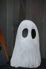Load image into Gallery viewer, 7-Inch Handmade Ghost Chainsaw Carving – Unique Spooky Halloween Decor from Upcycled Cedar
