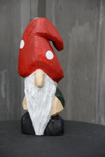 Load image into Gallery viewer, 13-Inch Hand-Painted Cedar Garden Gnome – Chainsaw Carved Sculpture for Indoor & Outdoor Decor (Copy)