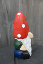 Load image into Gallery viewer, 13-Inch Hand-Painted Cedar Garden Gnome – Chainsaw Carved Sculpture for Indoor & Outdoor Decor (Copy)