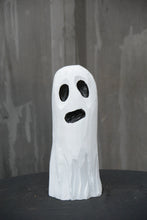 Load image into Gallery viewer, 10-Inch Handcrafted Ghost Sculpture – Unique Spooky Halloween Decor from Upcycled Cedar
