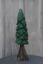 Load image into Gallery viewer, 23-Inch Chainsaw Carved Christmas Tree with Removable Lights & Star Topper – Rustic Holiday Decor