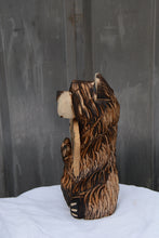 Load image into Gallery viewer, 14" Chainsaw Carved Bear Sculpture with "Stay Away" Interchangeable Sign
