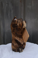 Load image into Gallery viewer, 14" Chainsaw Carved Bear Sculpture with "Stay Away" Interchangeable Sign