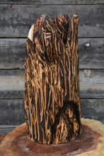 Load image into Gallery viewer, Chainsaw Carved 18x9" Bear in Heart Stump Wood Sculpture