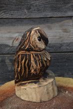 Load image into Gallery viewer, Chainsaw Carved 9" x 5" Mini Owl on Base